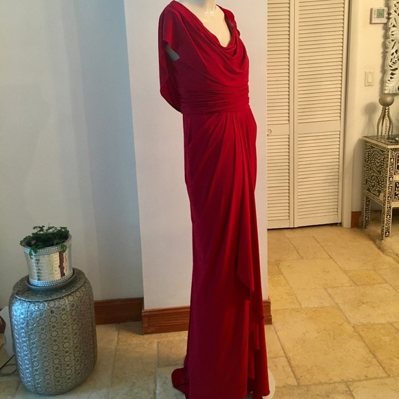 Badgley  Mischka  red evening gown, NEW, size 10 - Picture 7 of 8
